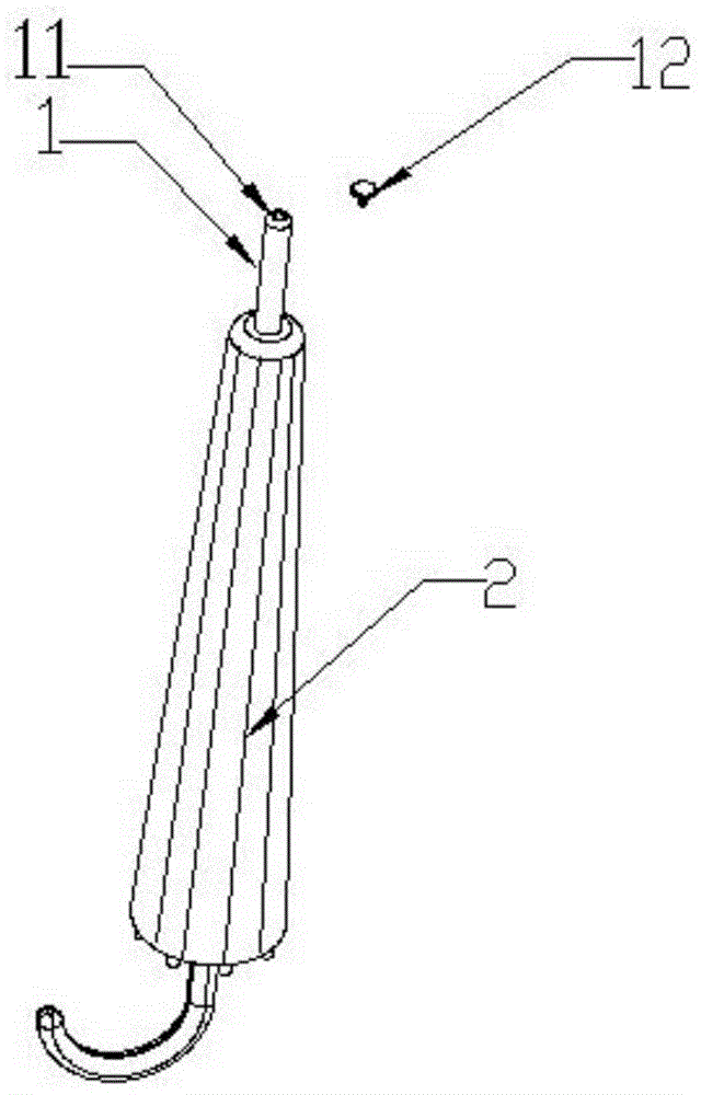 Umbrella cover fixing device preventing rainwater on straight handle umbrella from dripping