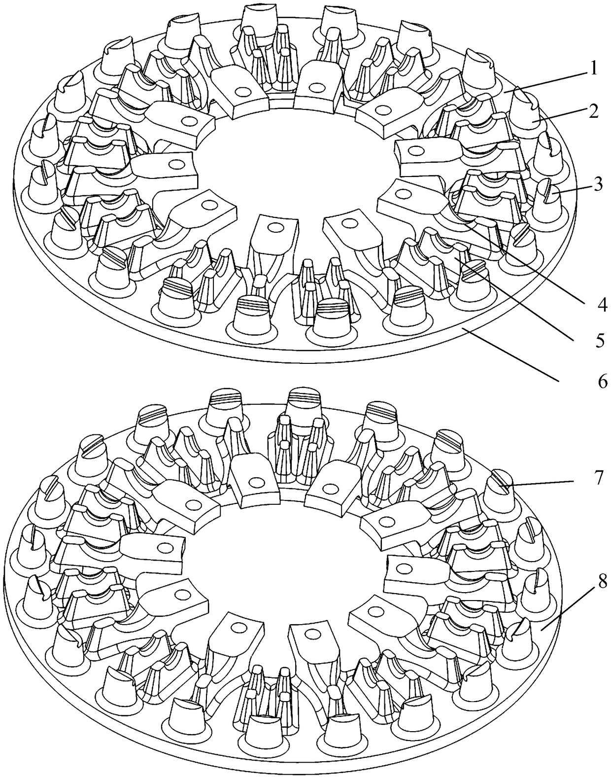 A spliced ​​anti-warping shaft-mounted brake disc