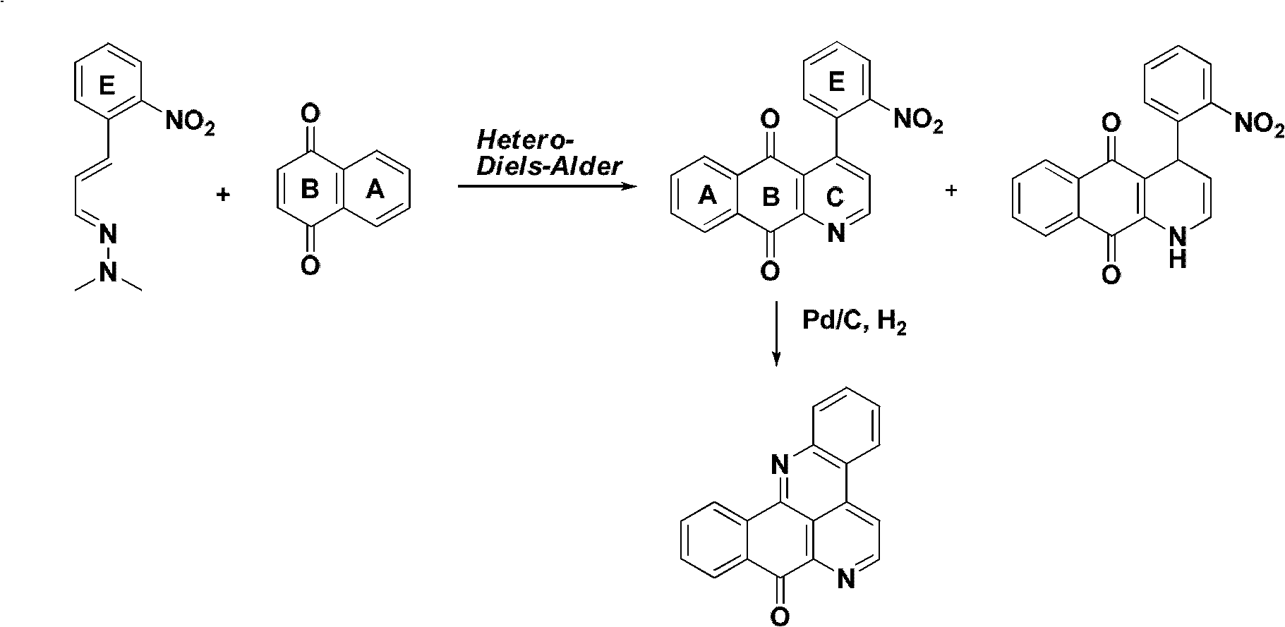 Method for synthesizing benzo[c]pyridine[4,3,2-mn]acridine-8-one