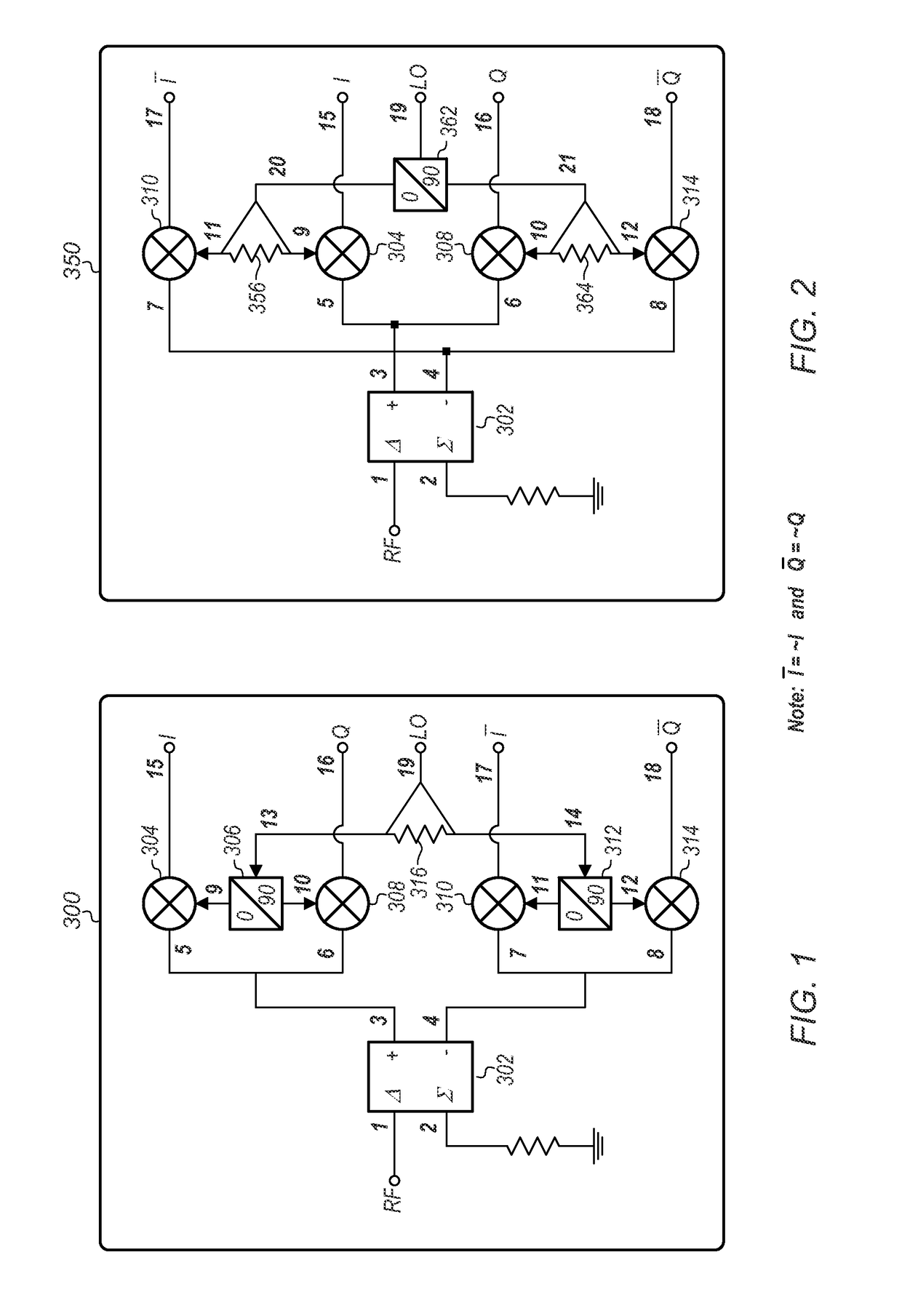 I/Q modulator and demodulator with wide instantaneous bandwidth and high local-oscillator-port-to-radio-frequency-port isolation