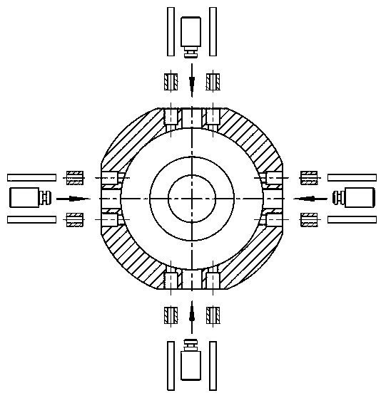 Centering adjustment device and adjustment method