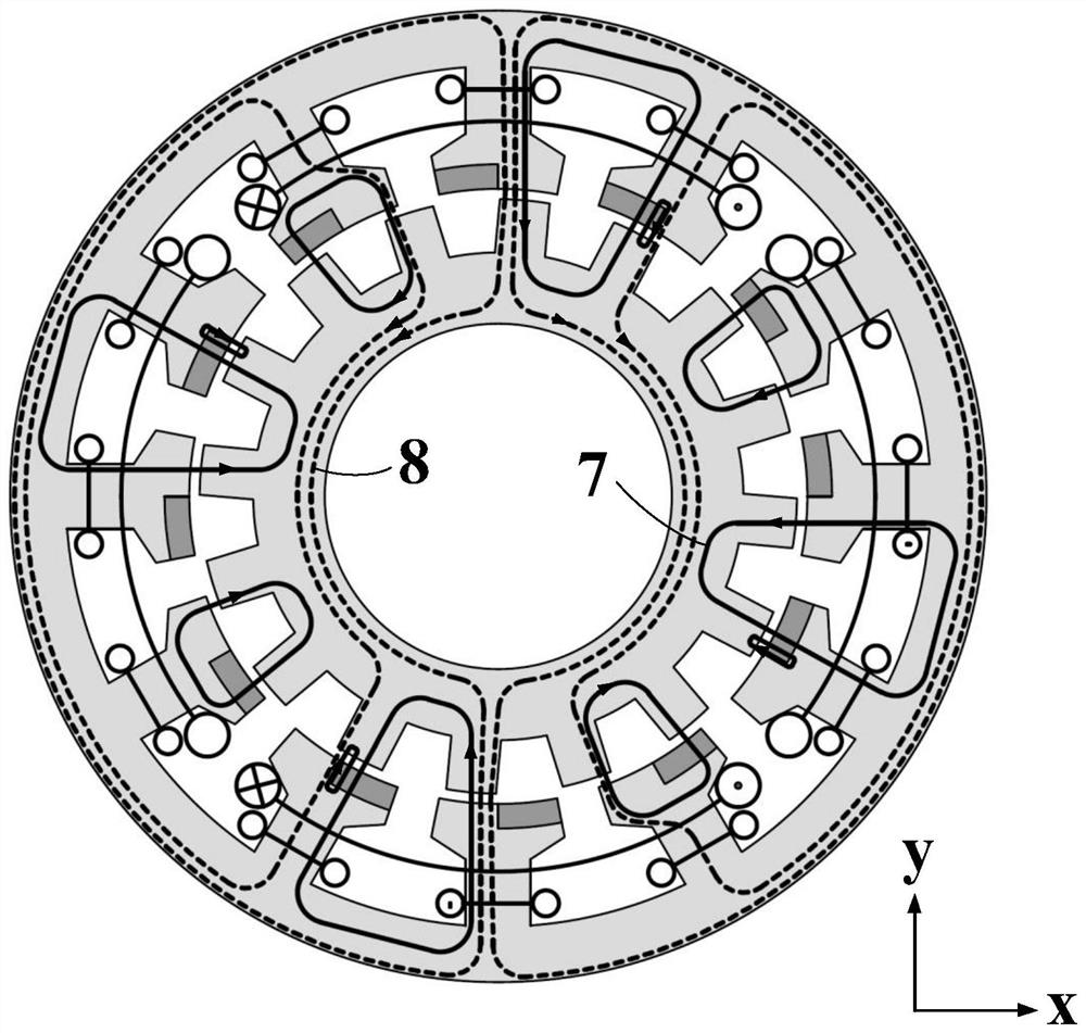 An Alternating Pole Permanent Magnet Bias Bearingless Double Salient Motor and Its Control Method