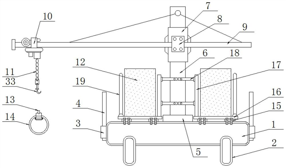 Nodular cast iron pipe conveying device capable of preventing falling and achieving automatic feeding and discharging