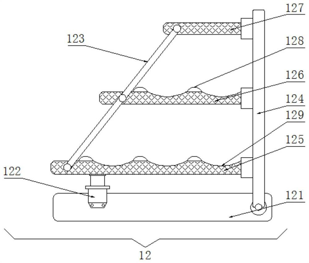 Nodular cast iron pipe conveying device capable of preventing falling and achieving automatic feeding and discharging