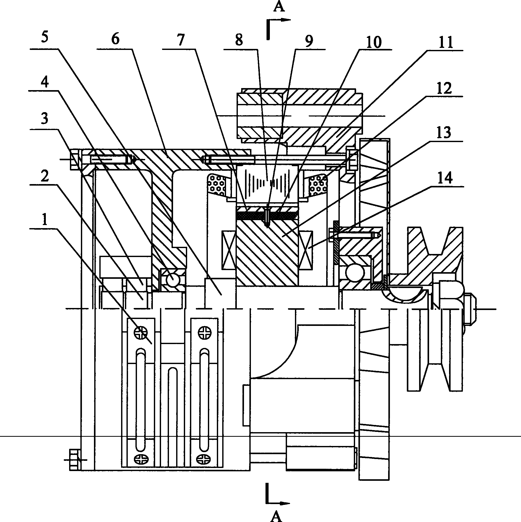 Combined magnetic-pole-type composite excitation power generation device for automobile