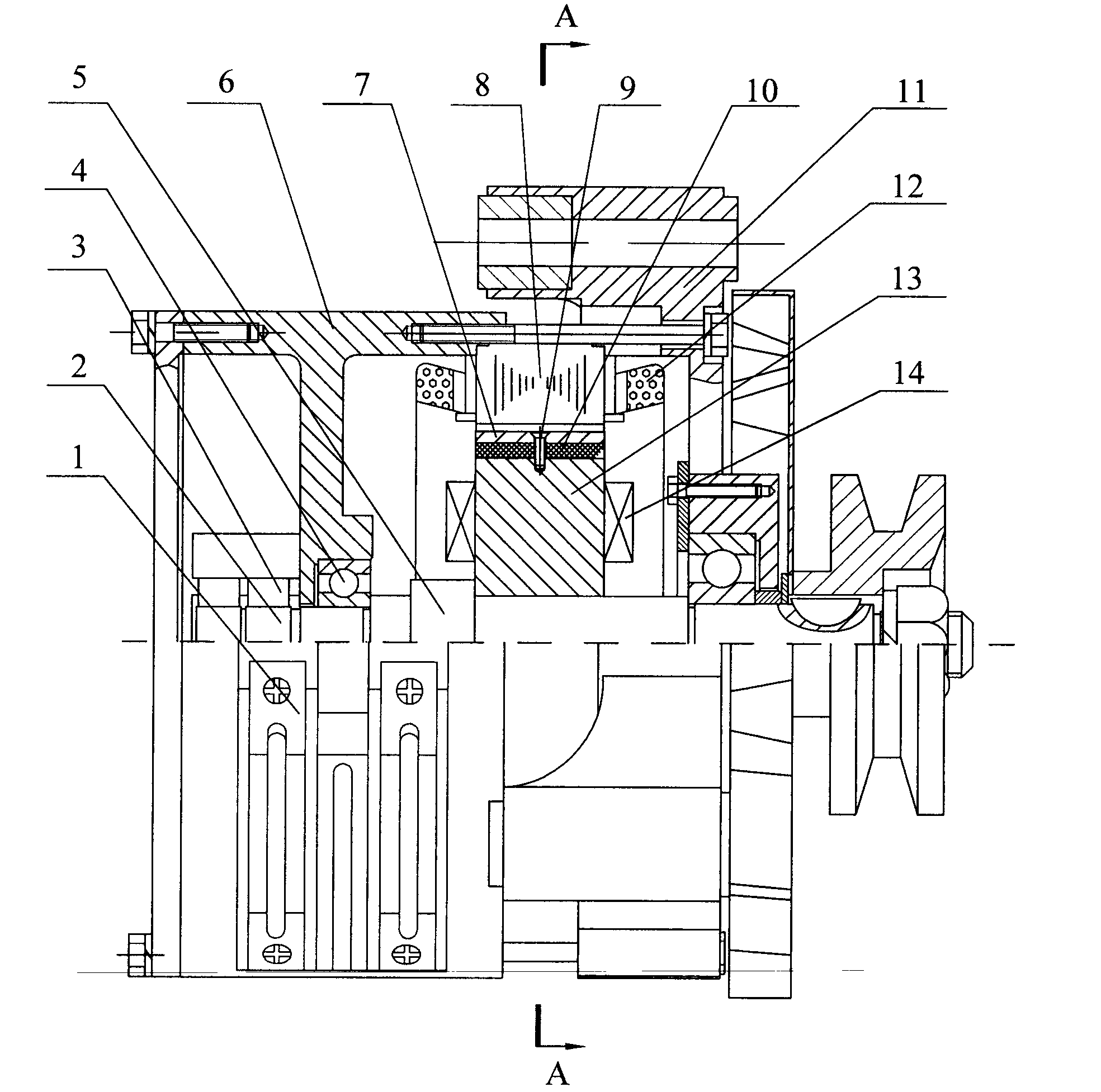Combined magnetic-pole-type composite excitation power generation device for automobile