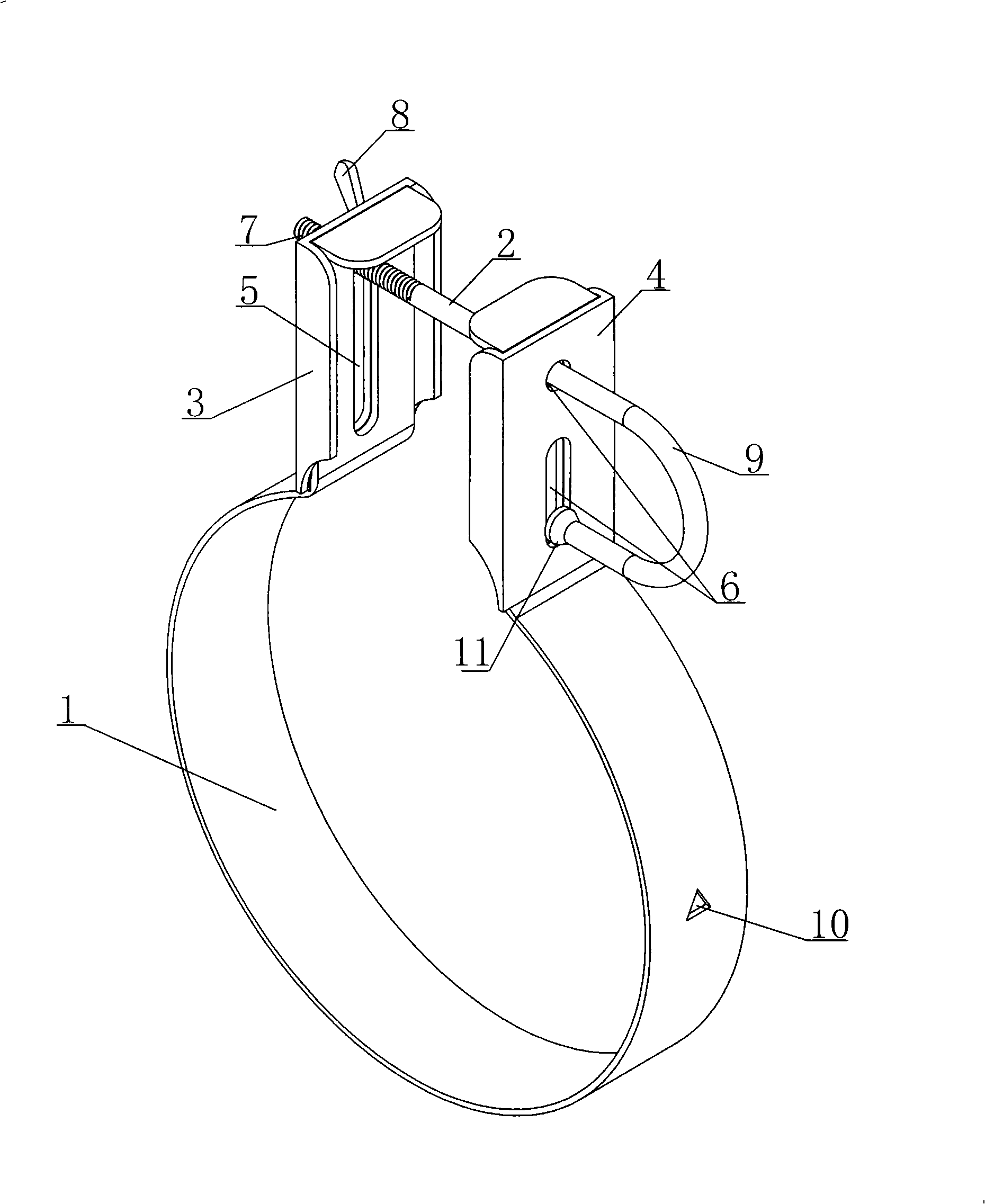 Fixing device of cable switching casing tube