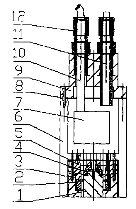 Non-contact composite capacitance electrode type displacement transducer and measurer