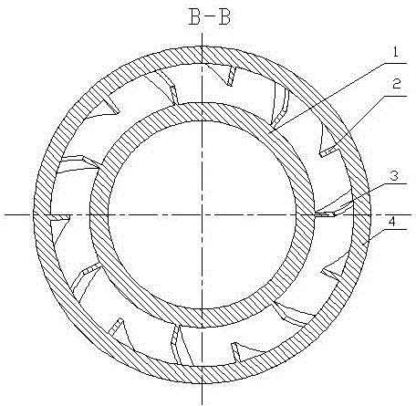 Space guide vane body of a staggered centrifugal pump