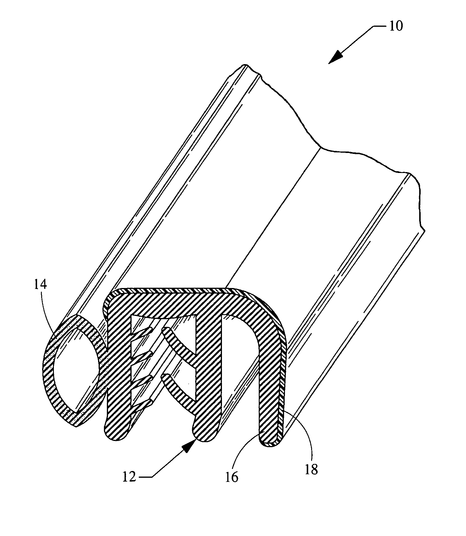 Composite extrusion for trim seal strip and method for forming same