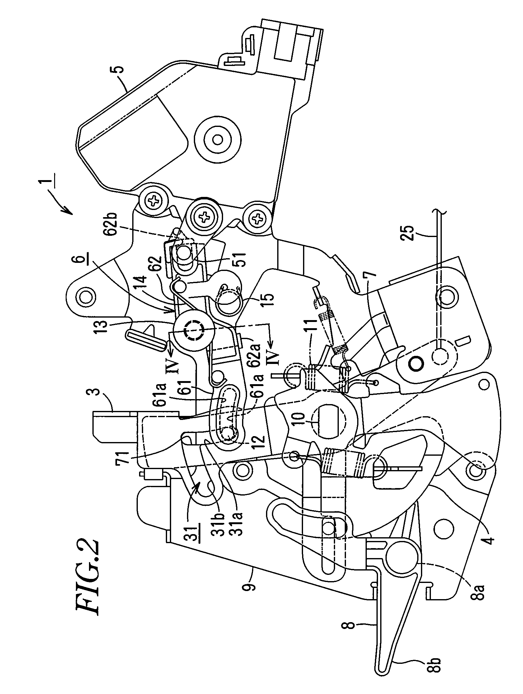 Operating device of a door latch in a vehicle