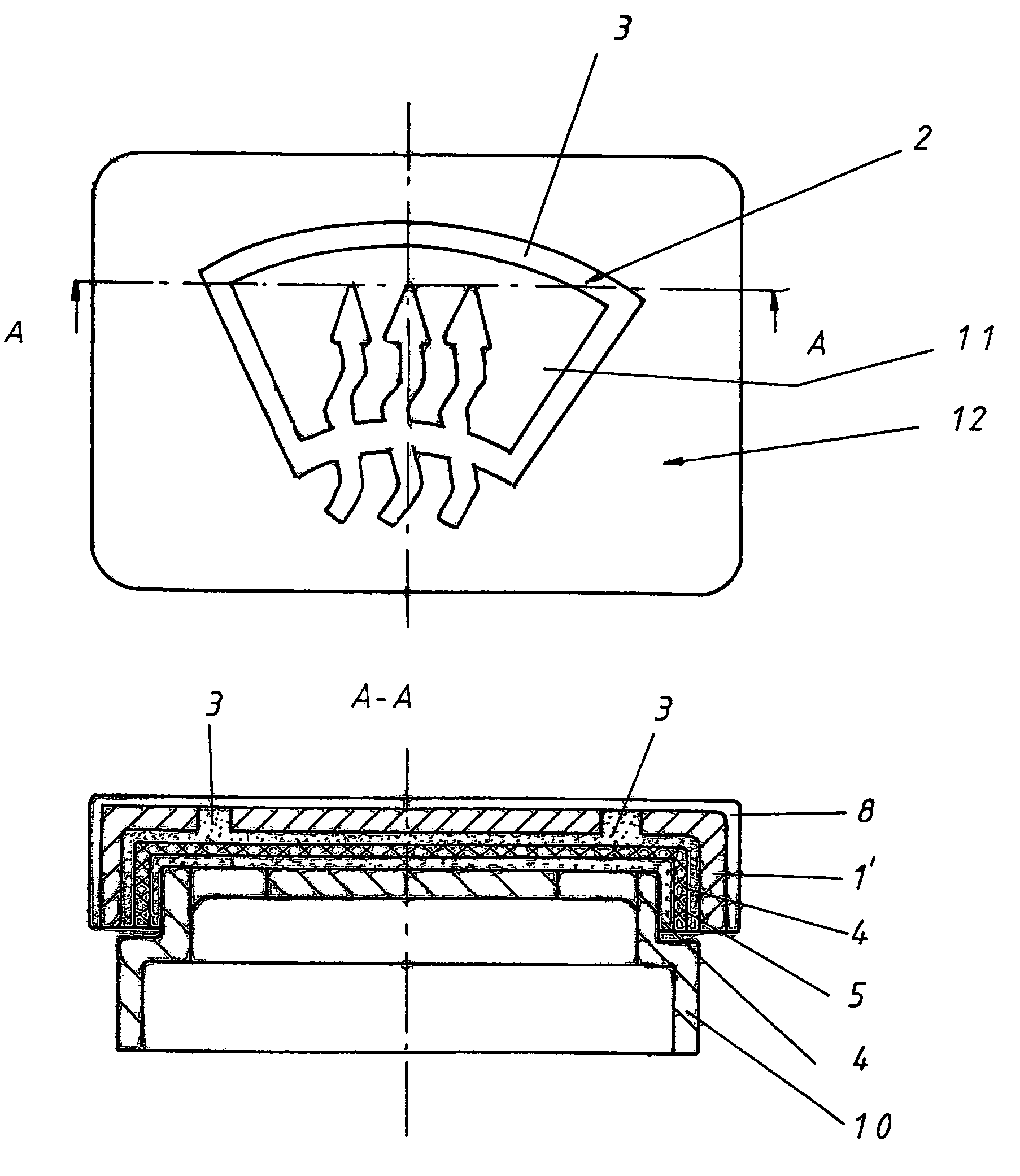 Method for producing buttons, ornamental and instrument panels with fine symbols, and a button produced with the method