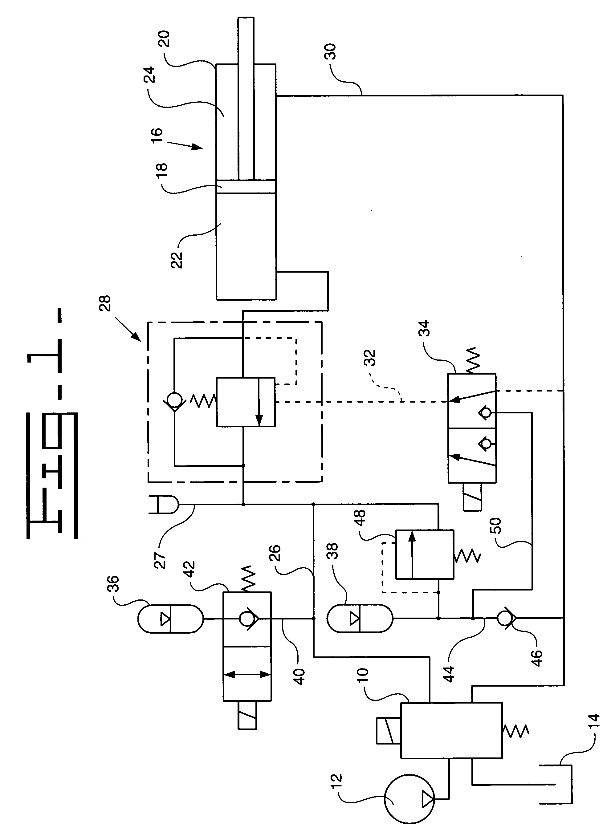 Ride control circuit for a work machine