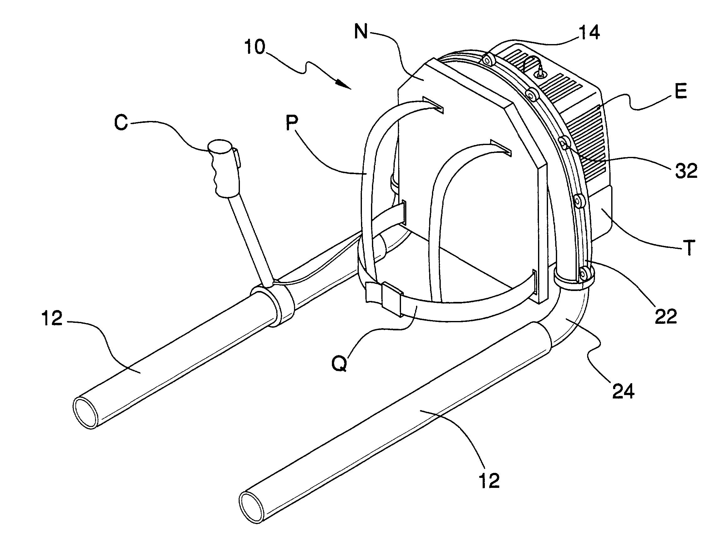 Blower with dual tubes