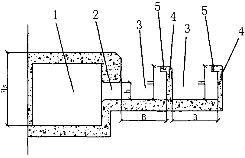 Lock chamber energy dissipating open ditch of ship lock