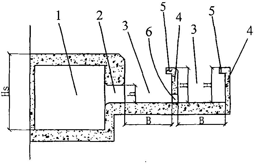 Lock chamber energy dissipating open ditch of ship lock