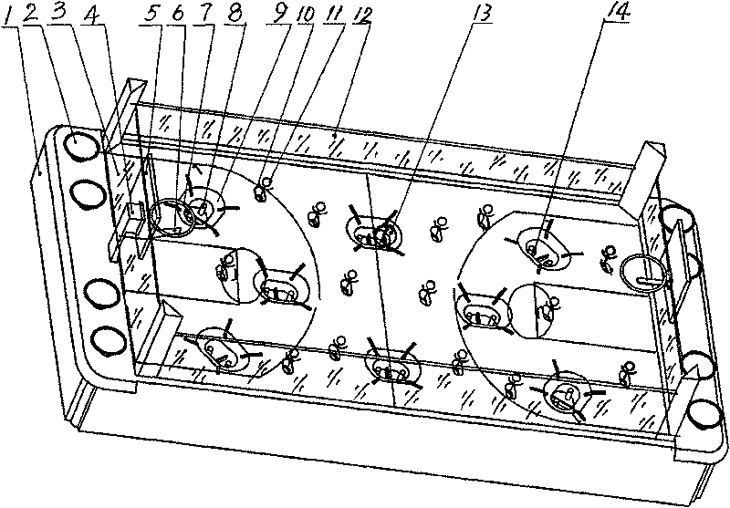 Table type blue-ball game machine with player and drive action