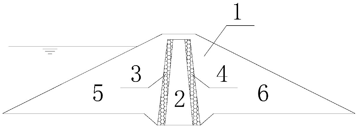 Soil-core wall dam preventing hydraulic fracture