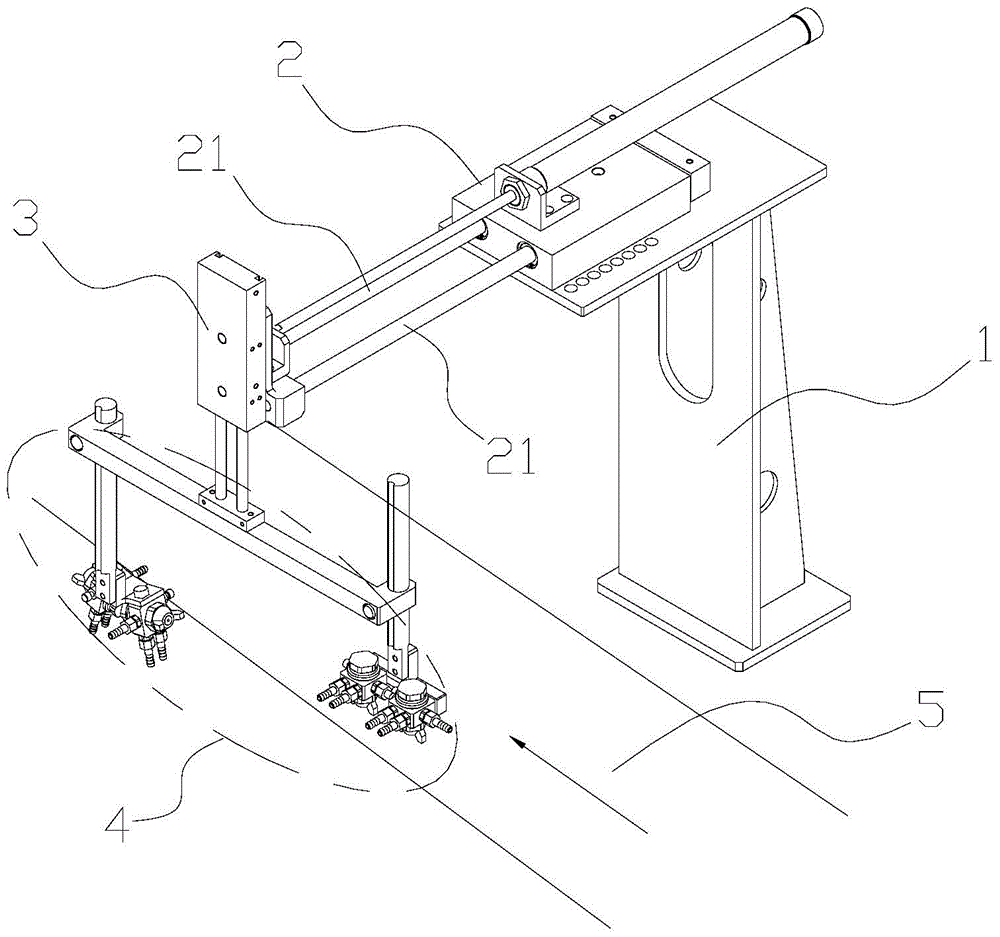 A fully automatic spraying mechanism for mold release agent for automatic shoe-making production line