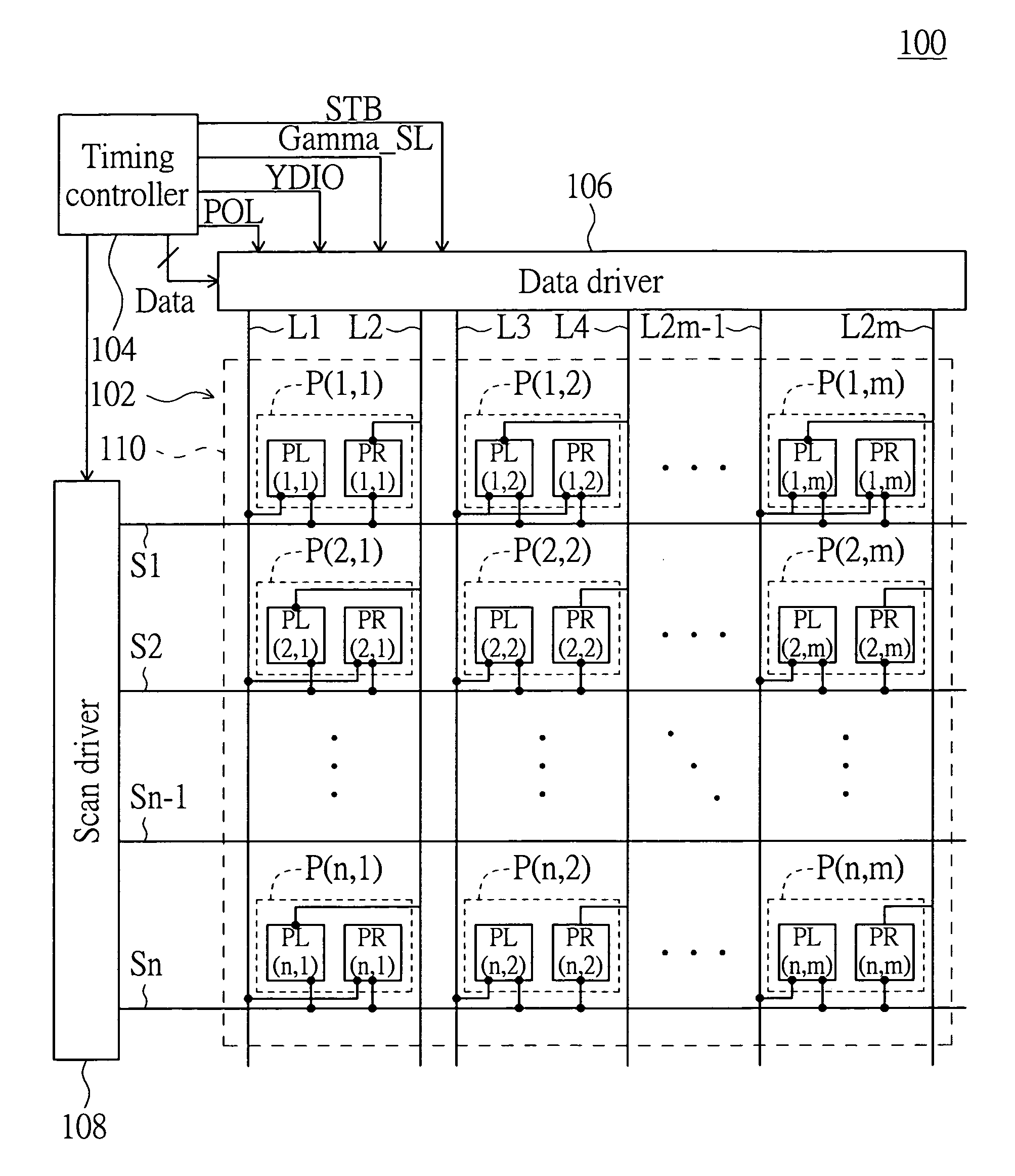 Data driver using a gamma selecting signal, a flat panel display with the same and a driving method therefor