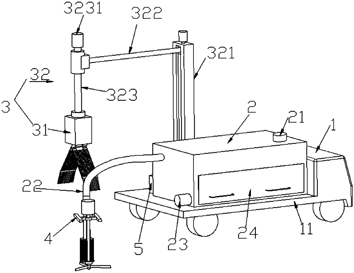 Cleaning cart for street pit