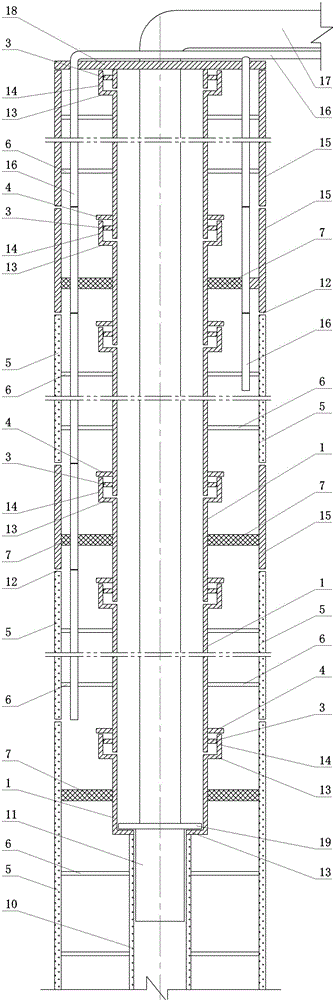 Water source heat pump central air conditioning water source well internal and external integrated docking type same well recharge device