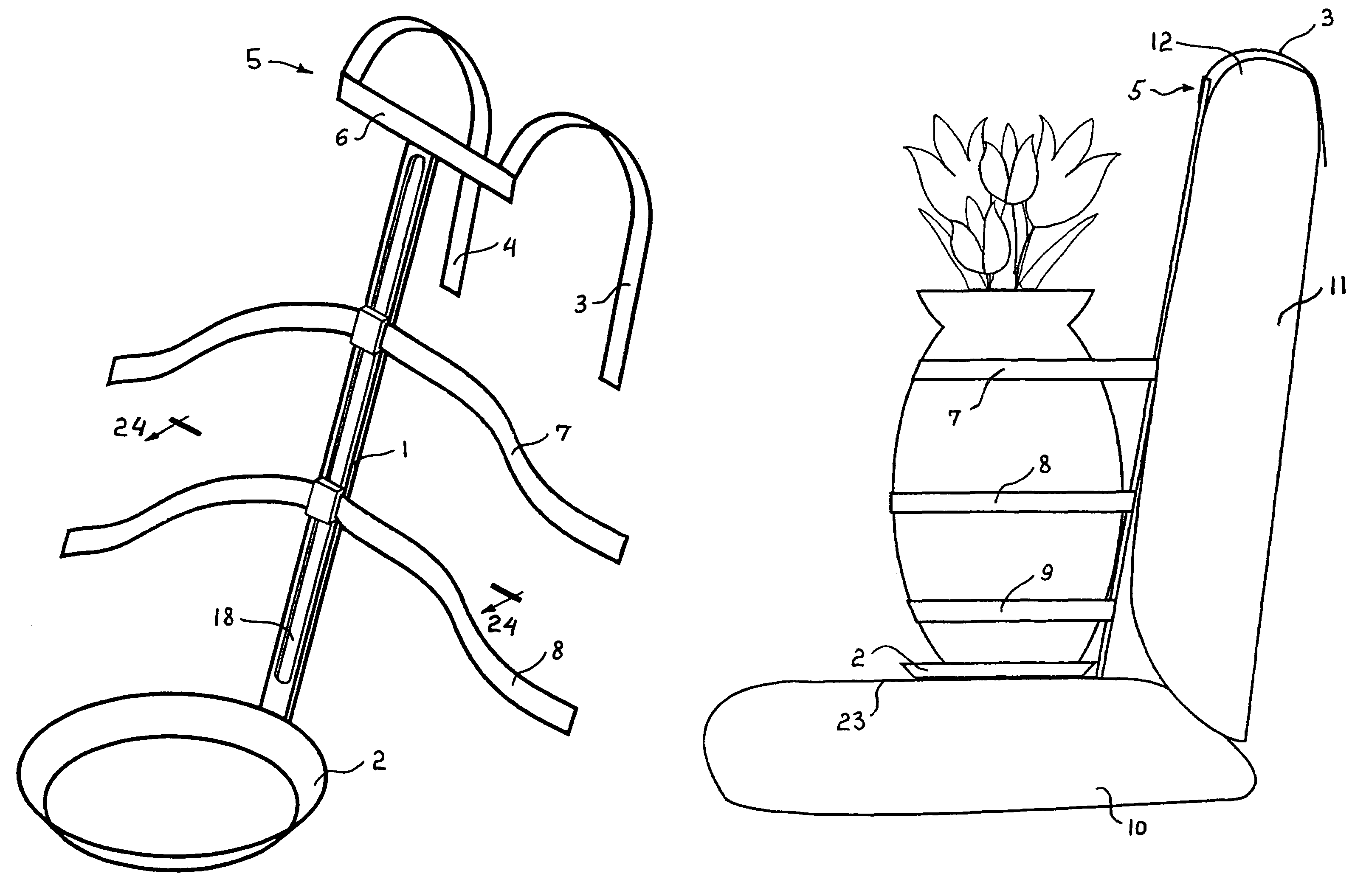 Floral container holder for vehicle