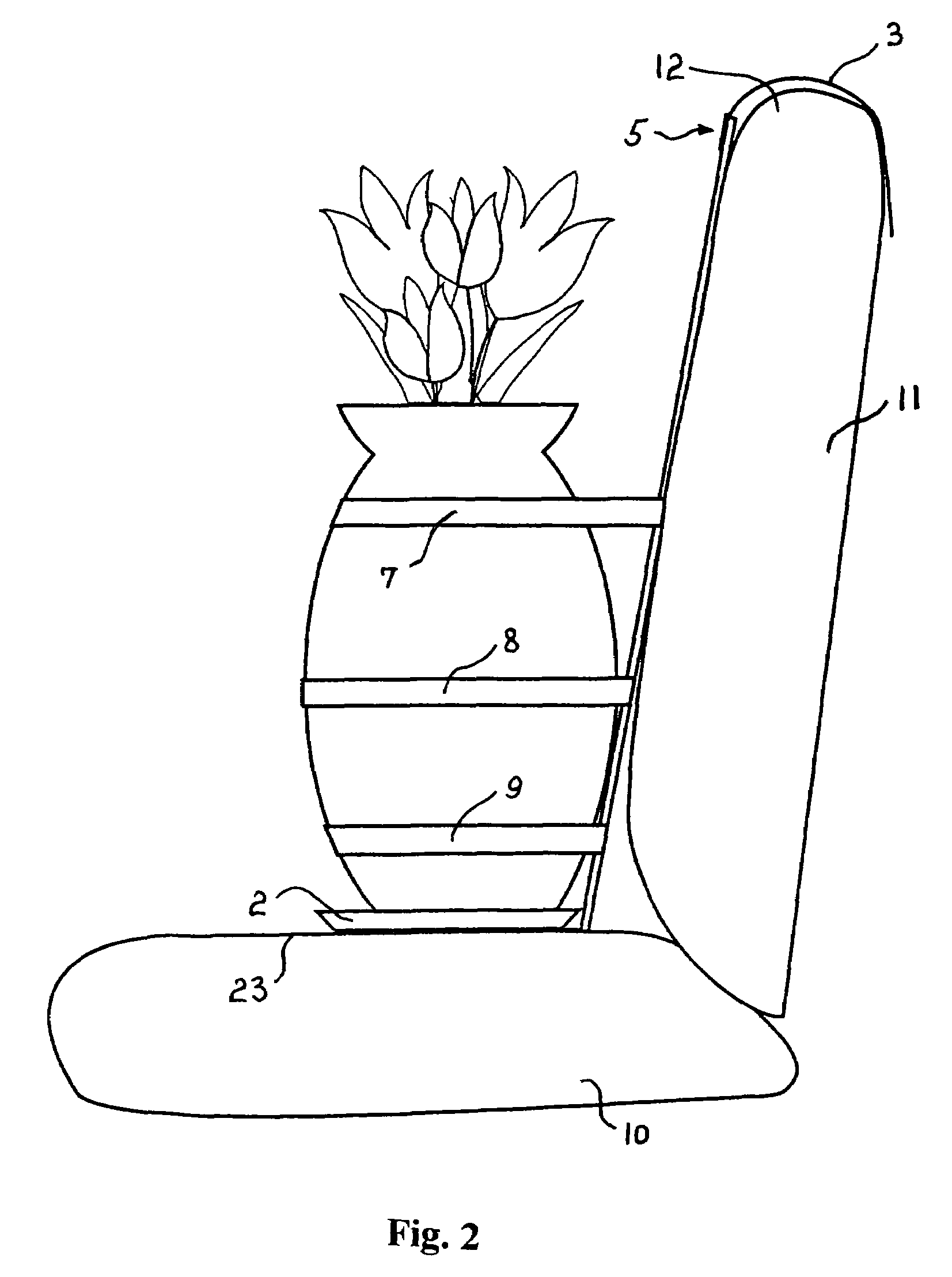 Floral container holder for vehicle