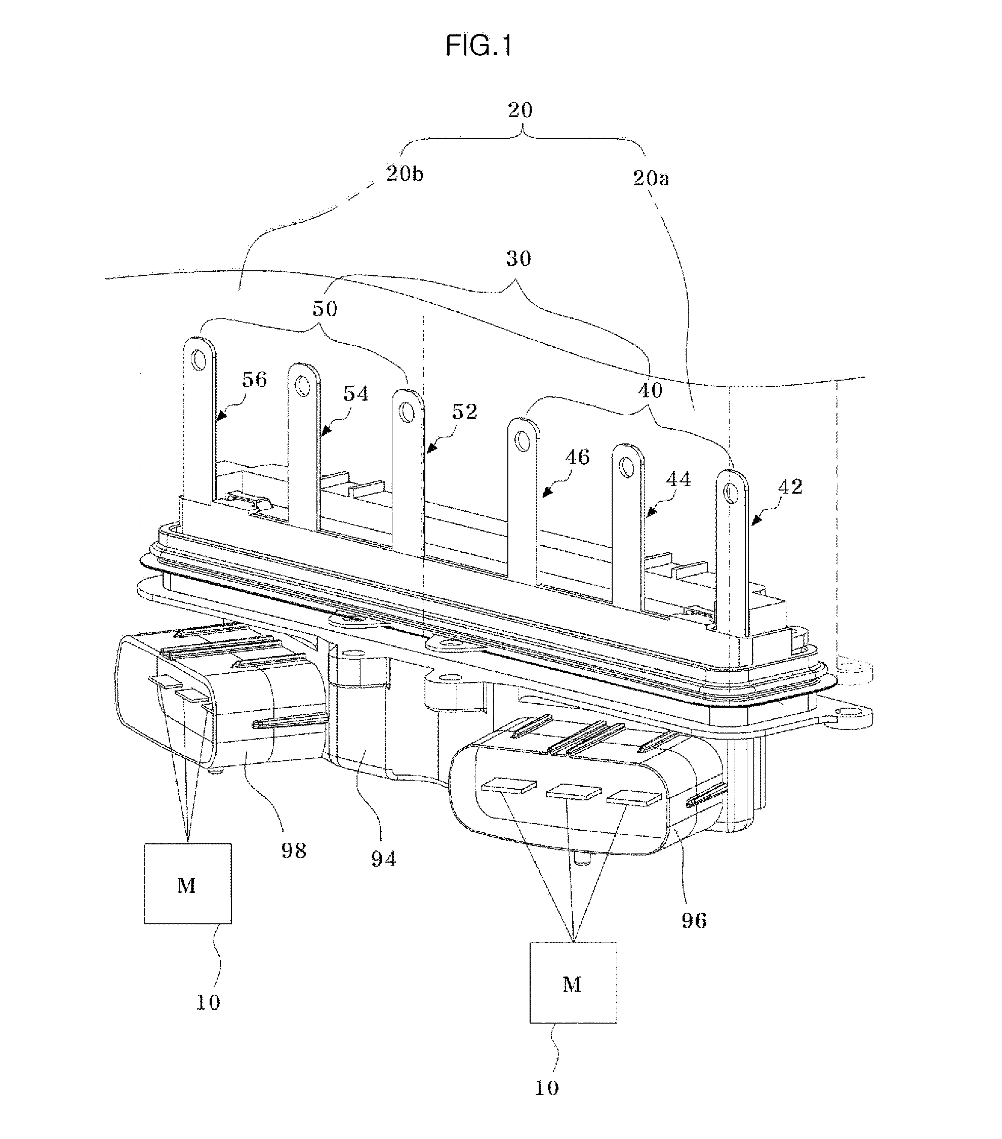 Wire connecting device for hybrid vehicle
