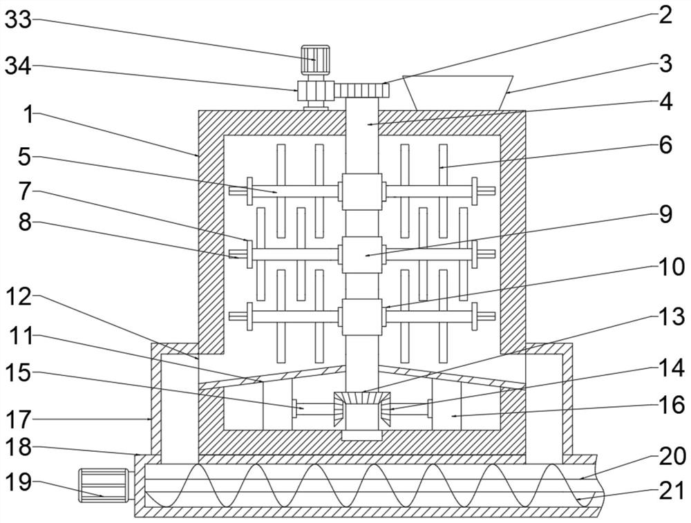 Crushing device for textile raw material production and processing