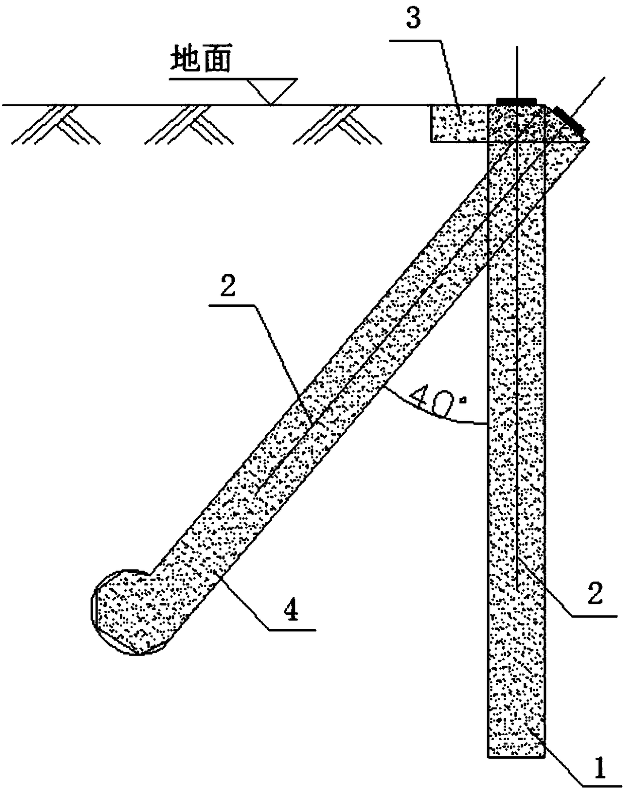 Reinforced cement soil pile anchor support and construction equipment and construction method thereof