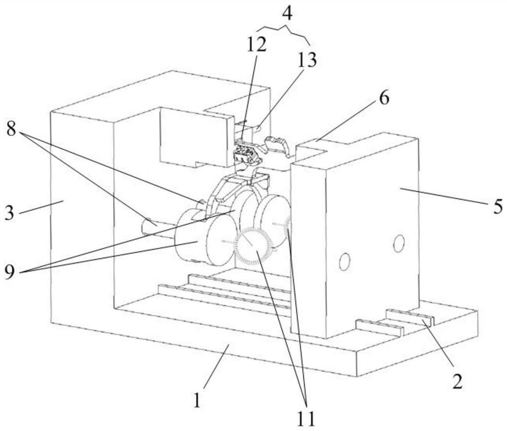 Gear shift fork foot deformation testing device