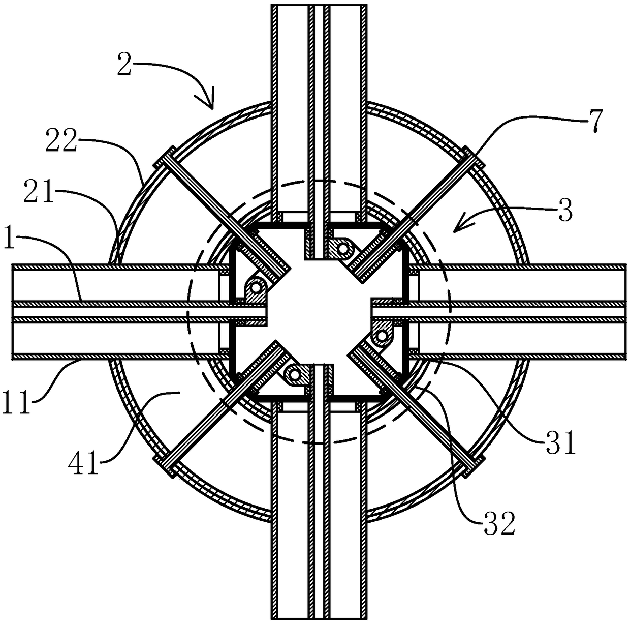 High-strength space steel structure joint and installation method thereof