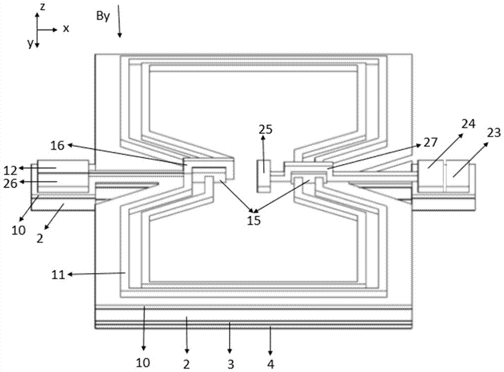 Planar torsional micro sensor for measurement of strong magnetic field