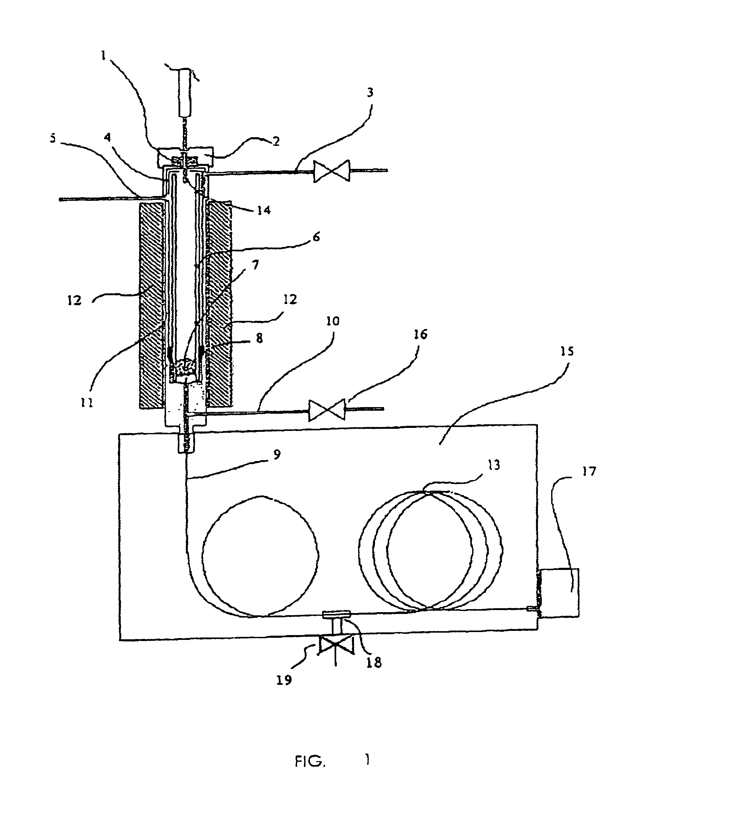 Method and device for vaporization injection of high volumes in gas chromatographic analysis