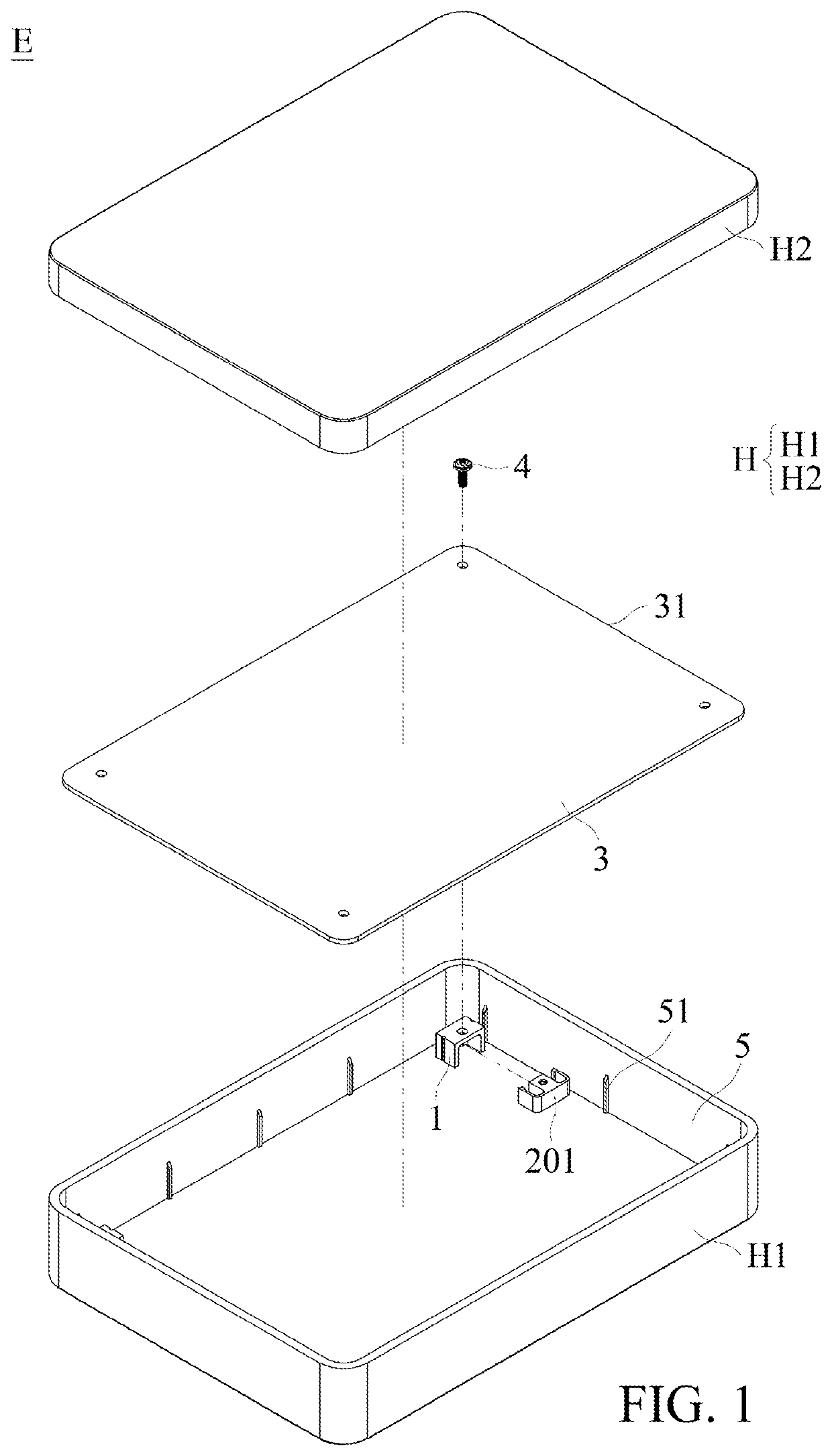 Electronic device and fastening structure thereof