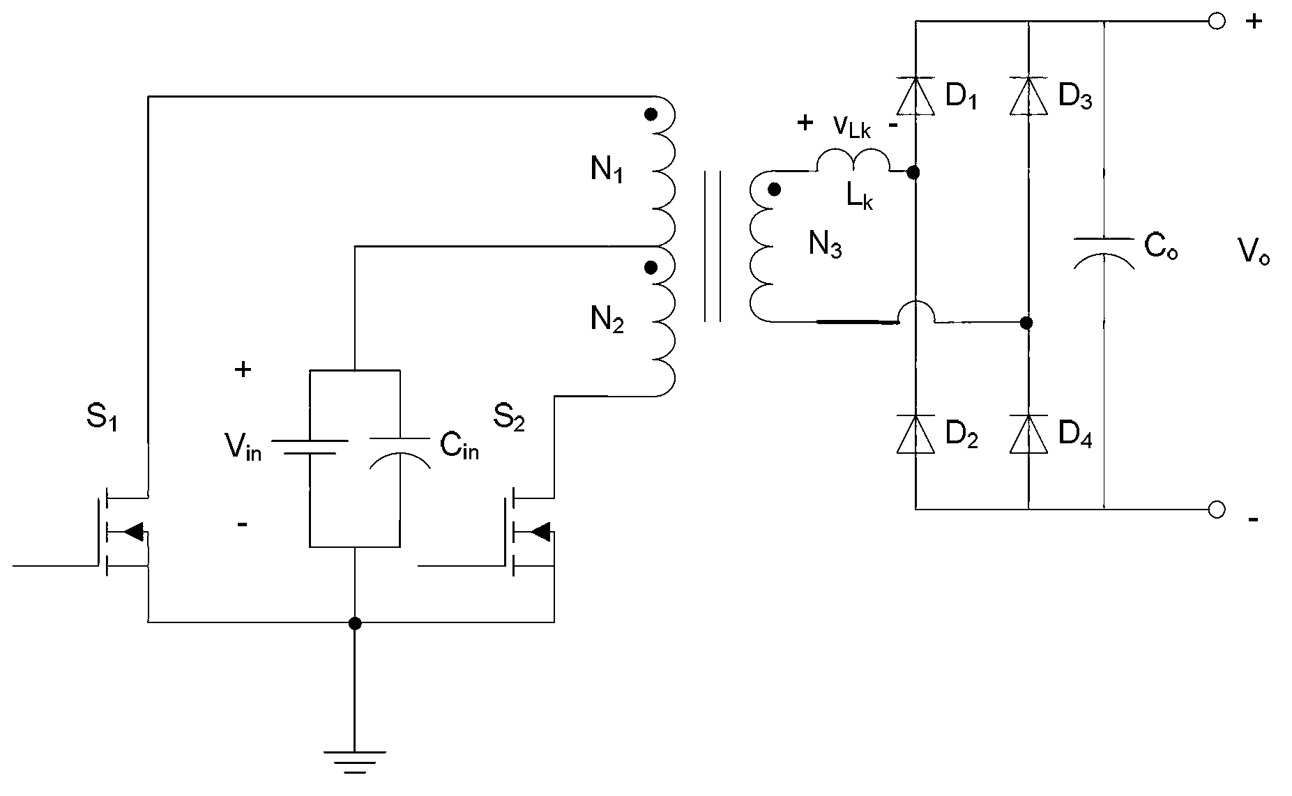 Push-pull converter with voltage multiplying resonance capability