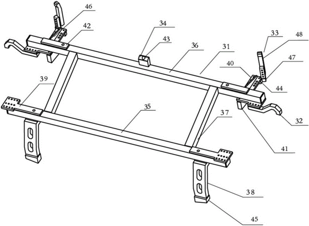 Sample frame with elastic materials and used for assembling front cover of automobile