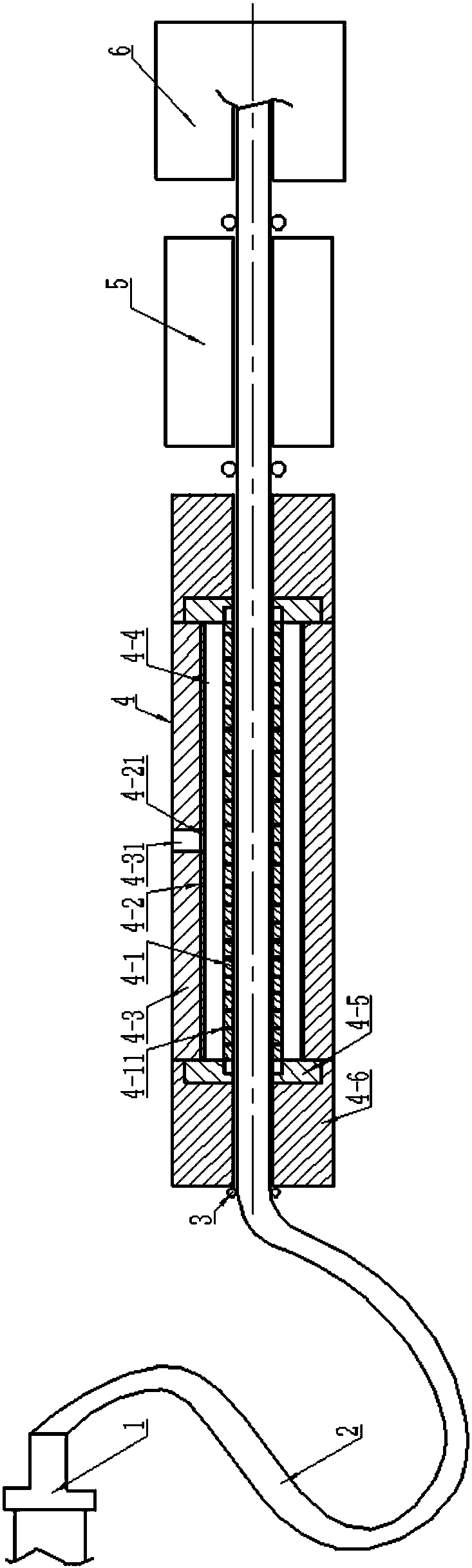 Perforating method for perforating one row of holes in hose