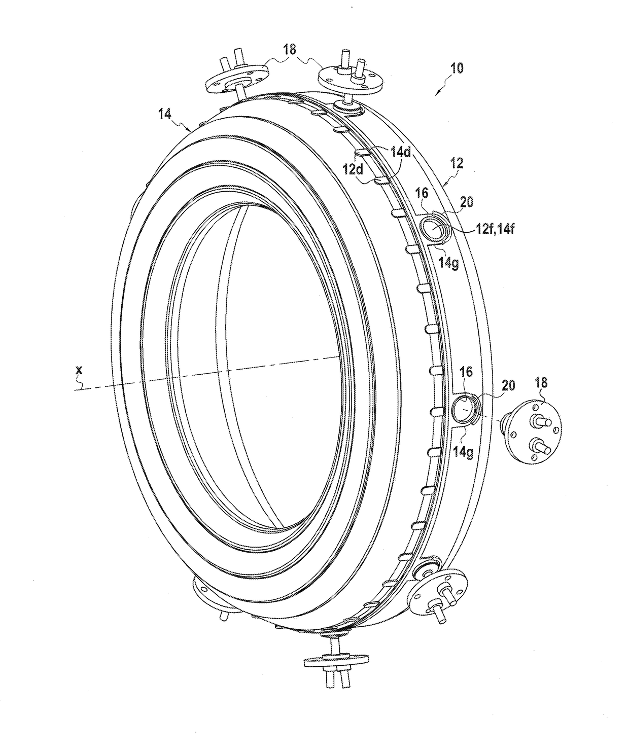 Annular turbomachine combustion chamber