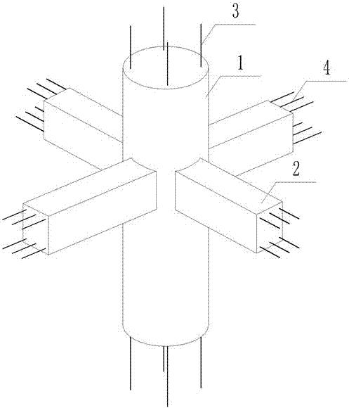 Fabricated three-dimensional beam-column unit prefabricated component