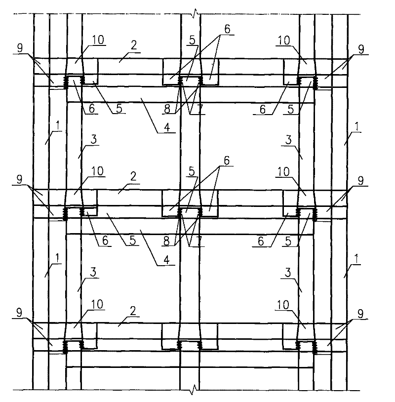 Embedded small frame earthquake resistant structure of free of bearing force