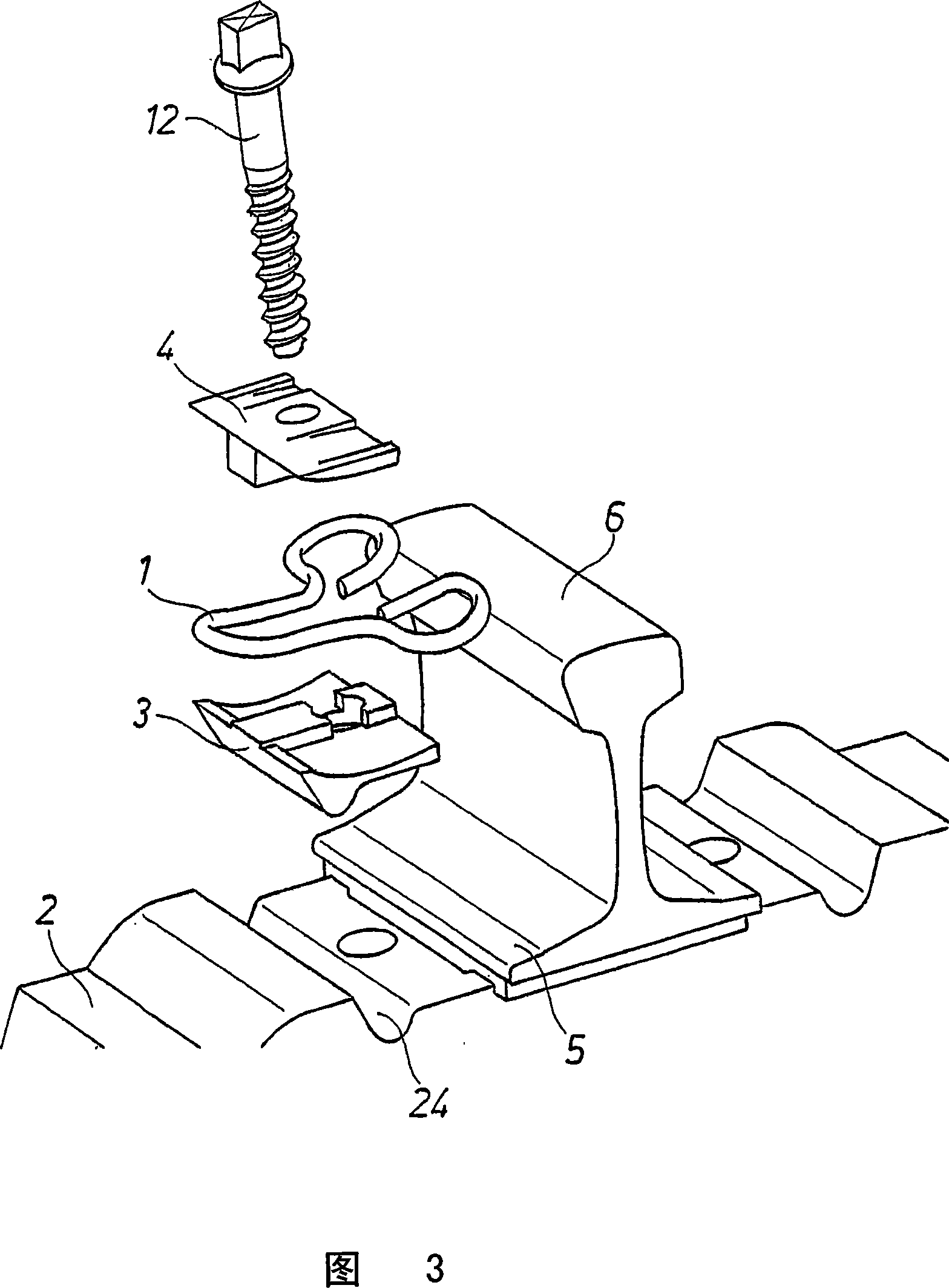 Non-positive fit elastic rail connection device for track systems