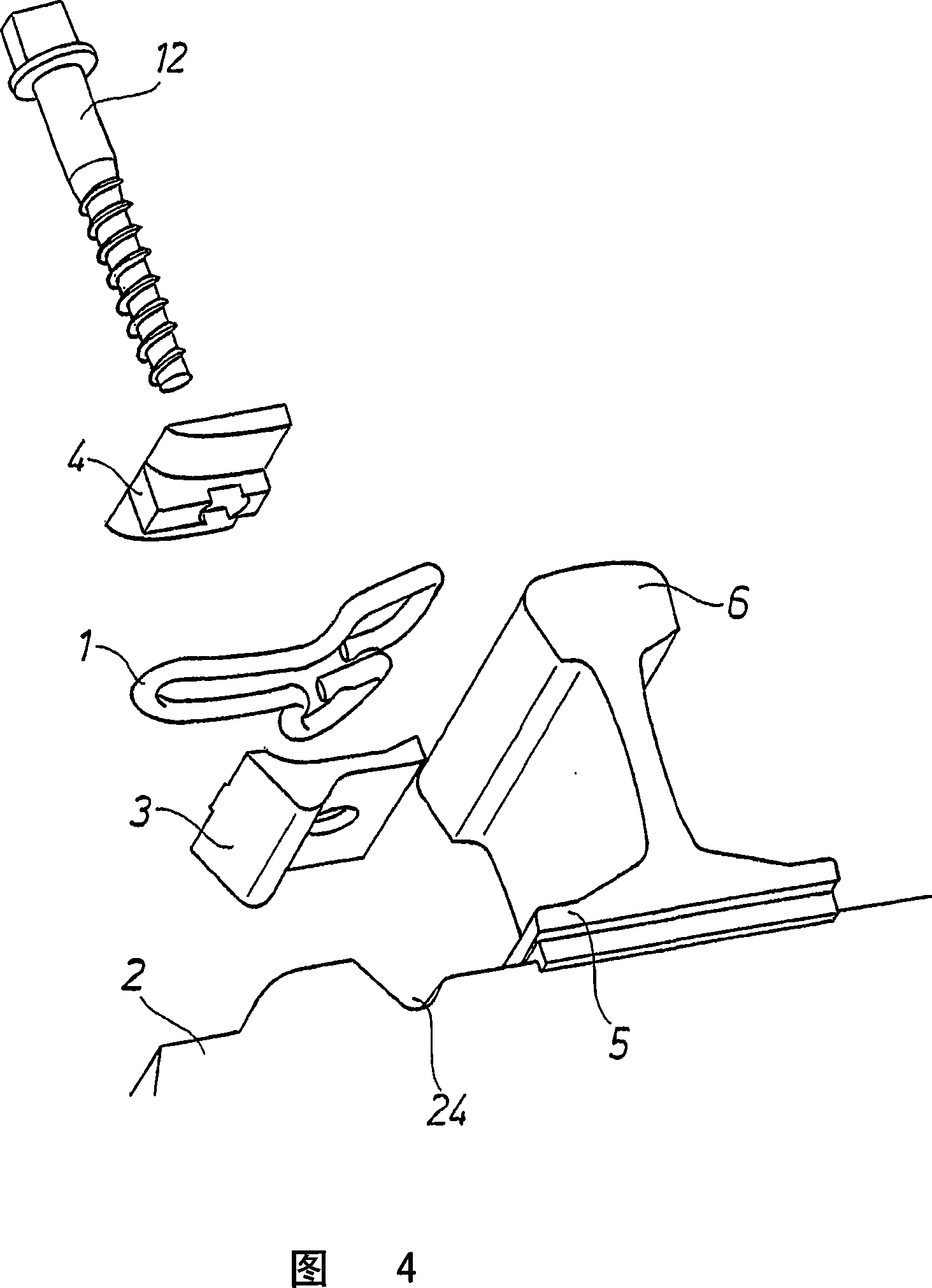 Non-positive fit elastic rail connection device for track systems