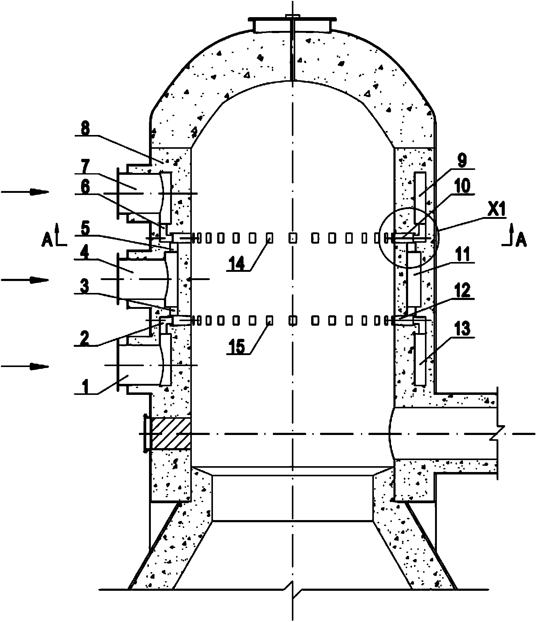 Multi-layer circuit and multi-burner port flameless ceramic burner