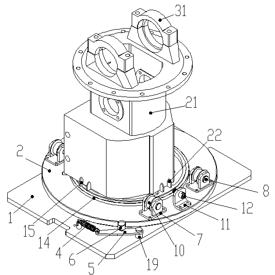 Rotary combined tray for forklift transmission assembly