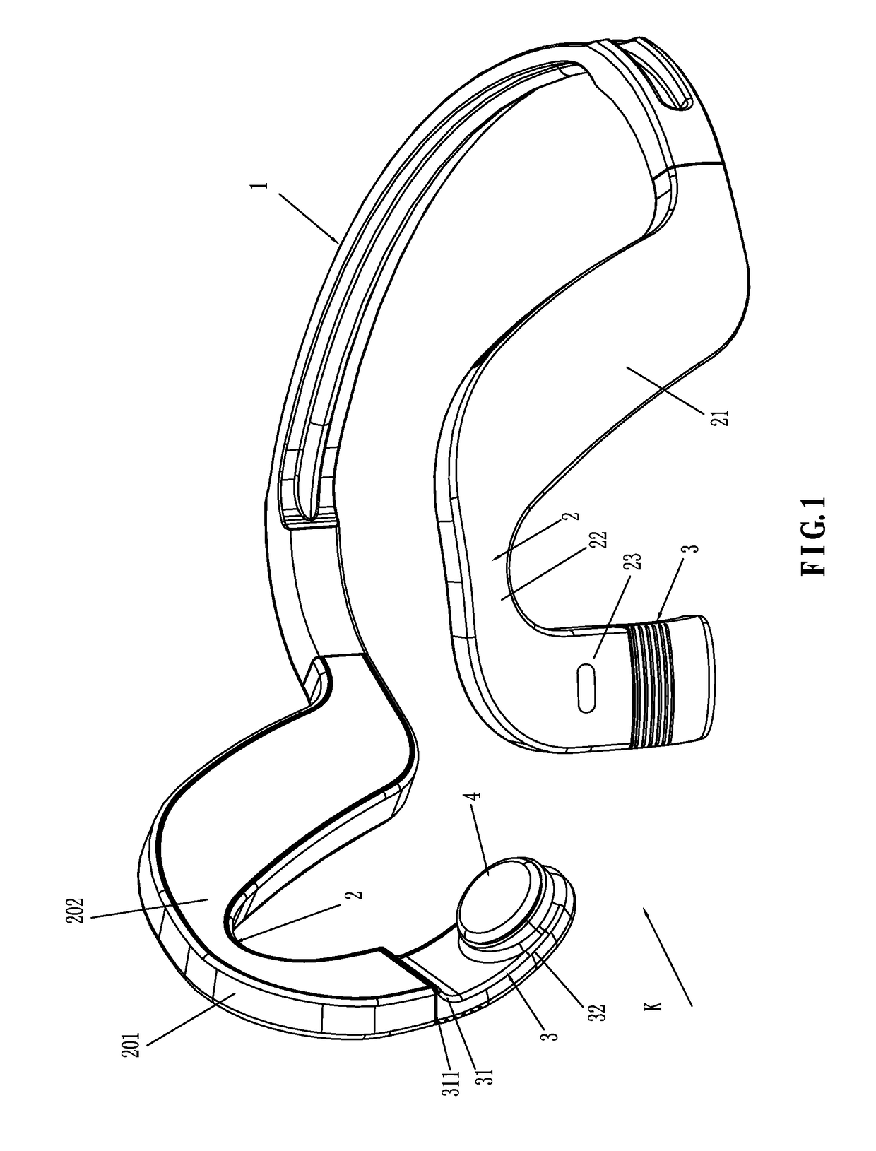 Freely adjustable ergonomic bone conduction earphone rack