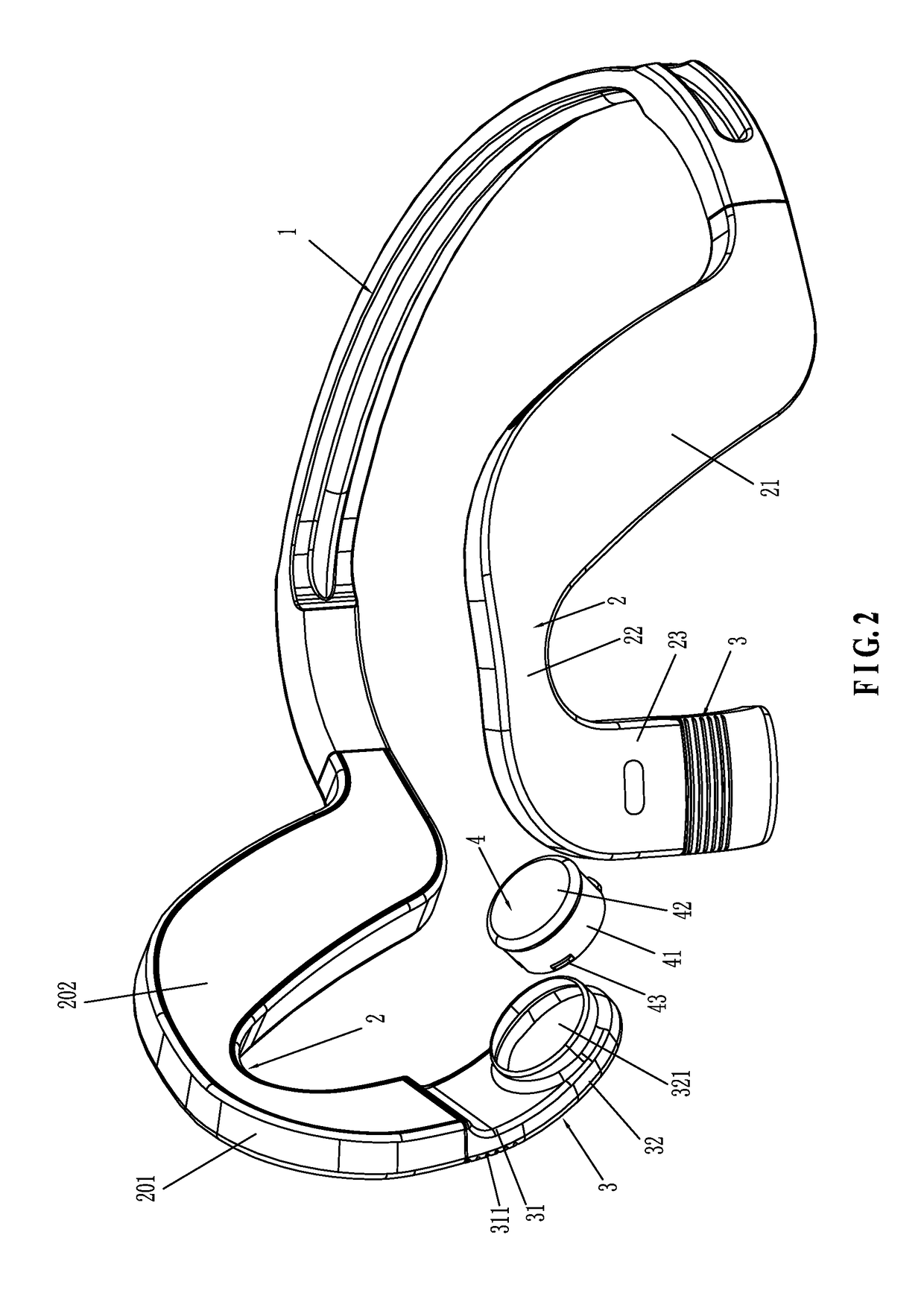 Freely adjustable ergonomic bone conduction earphone rack