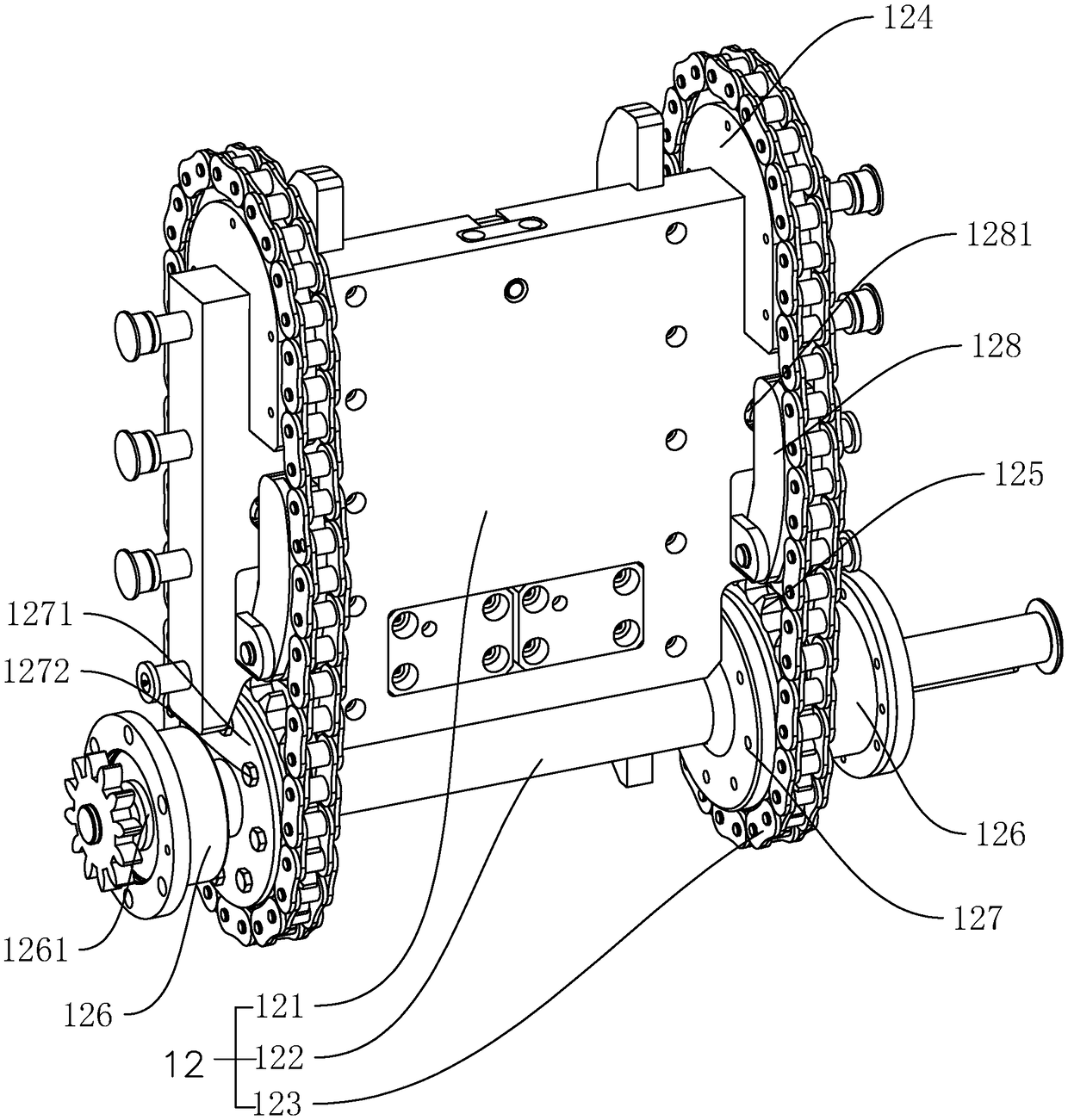 Main power system for transverse sealing clamping jaw mechanism