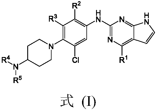 Pyrrolopyrimidine compounds containing m-chloroaniline substituents as well as preparation method and application of pyrrolopyrimidine compounds